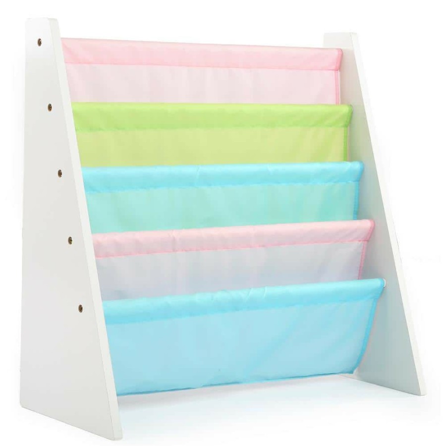 New * Pastel Collection White/Pastel Book Rack Storage Bookshelf By Humble Crew