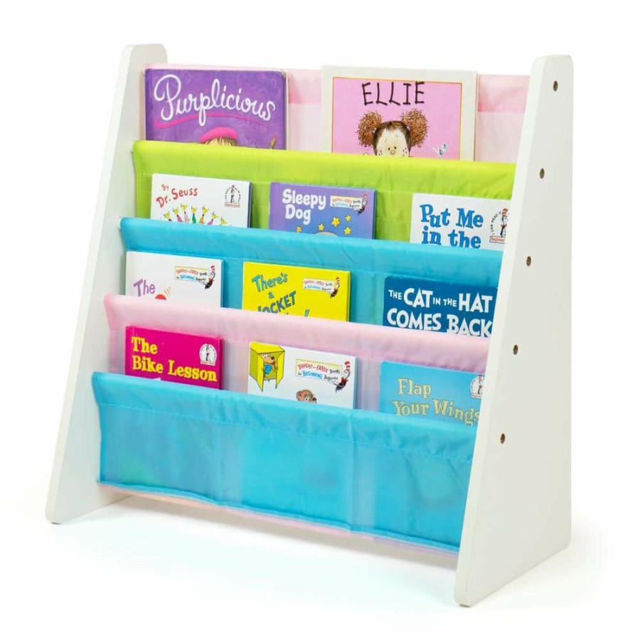 New * Pastel Collection White/Pastel Book Rack Storage Bookshelf By Humble Crew