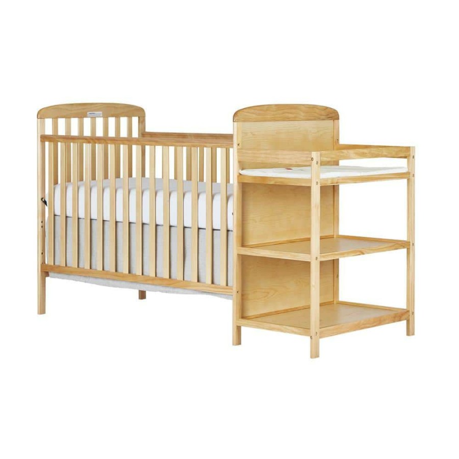 New * Anna 4-In-1 Natural Crib And Changing Table Combo By Dream On Me