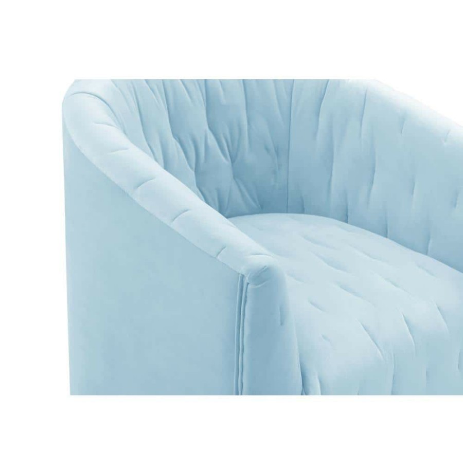 Online * Arlene Light Blue Accent Chair Upholstered Velvet By Shabby Chic