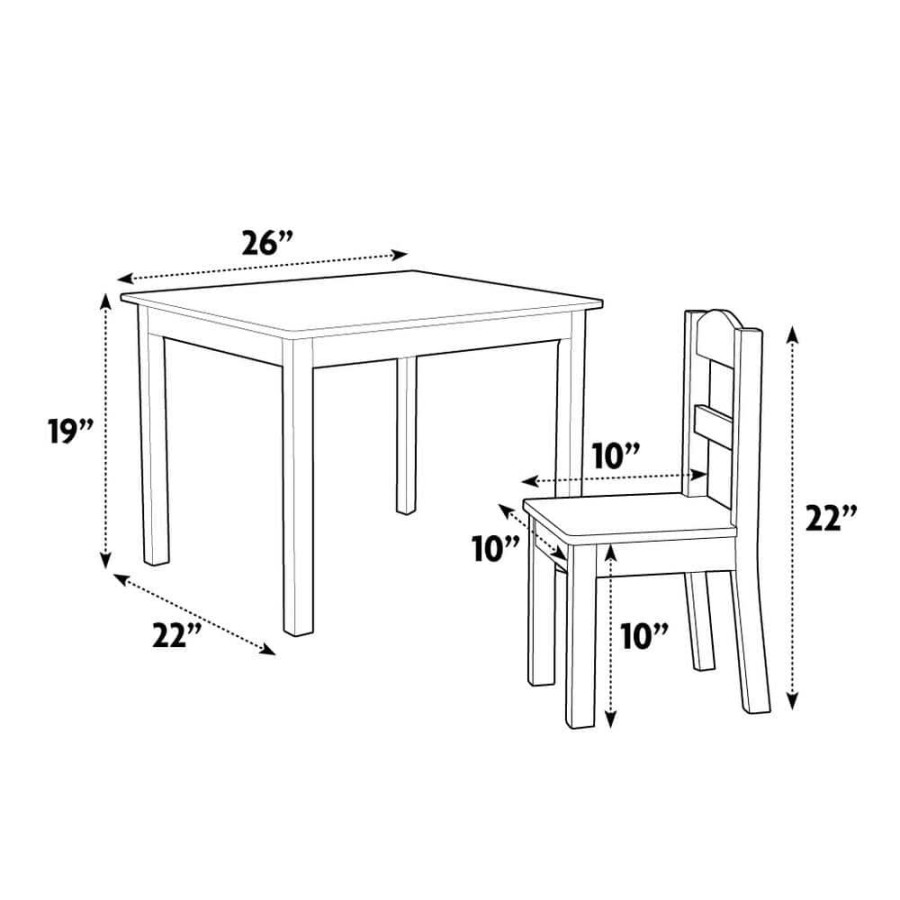 Wholesale * Friends 5-Piece White/Pink/Purple Kids Table And Chair Set By Humble Crew