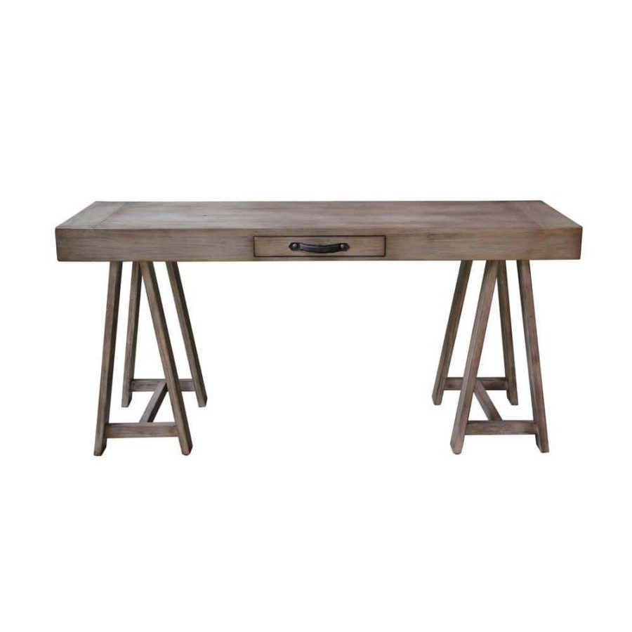 New * Gwen 29.5 In. Grey Mahogany Desk By East At Main