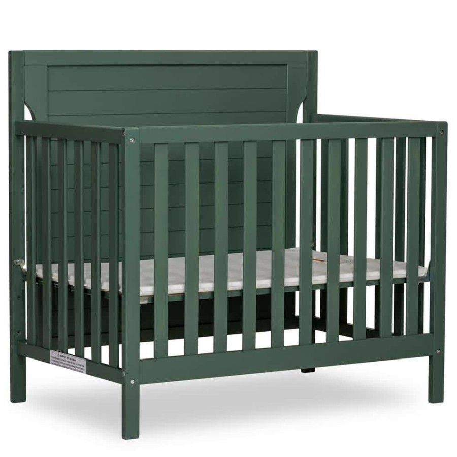 Wholesale * Bellport 4-In-1 Safari Green Convertible Mini/ Portable Crib I Mini Baby Crib I Includes 1.5 Mattress By Dream On Me