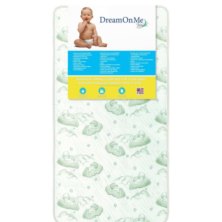 Best * Nirvana 6 96 Coil Green Spring Crib And Toddler Bed Mattress By Dream On Me