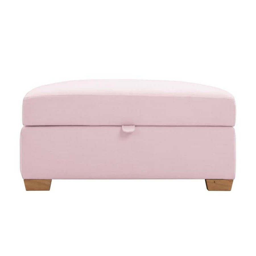 Wholesale * Skylah Pink Ottoman Upholstered Linen By Shabby Chic