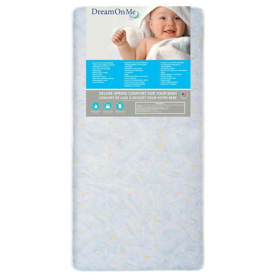 New * Stars Bright Crib And Toddler 180 Coil Mattress By Dream On Me