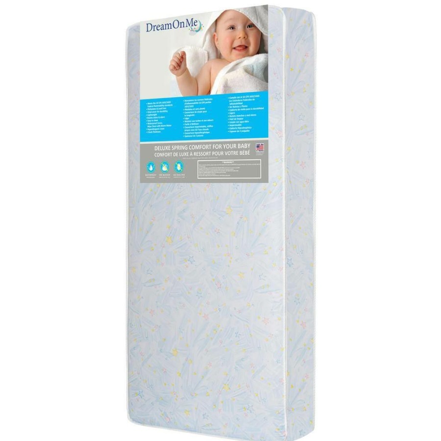 New * Stars Bright Crib And Toddler 180 Coil Mattress By Dream On Me