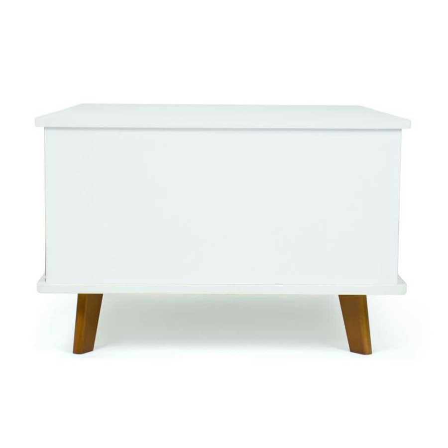 New * Morgan White And Grey Fabric Storage Bin Mid-Century Kids Activity Table By Humble Crew