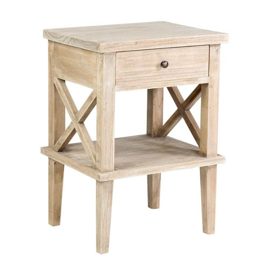 Best * Bevan Natural Mindi Wood Bedside Table By East At Main