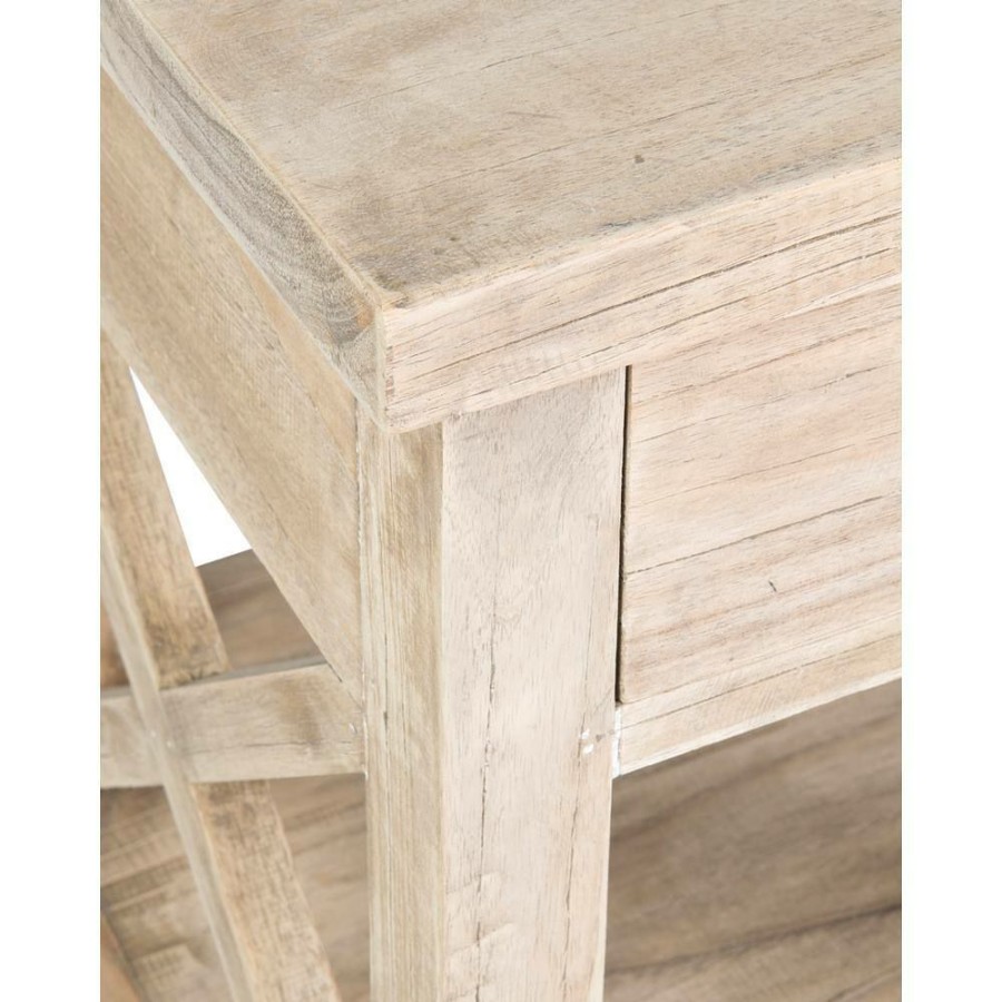 Best * Bevan Natural Mindi Wood Bedside Table By East At Main