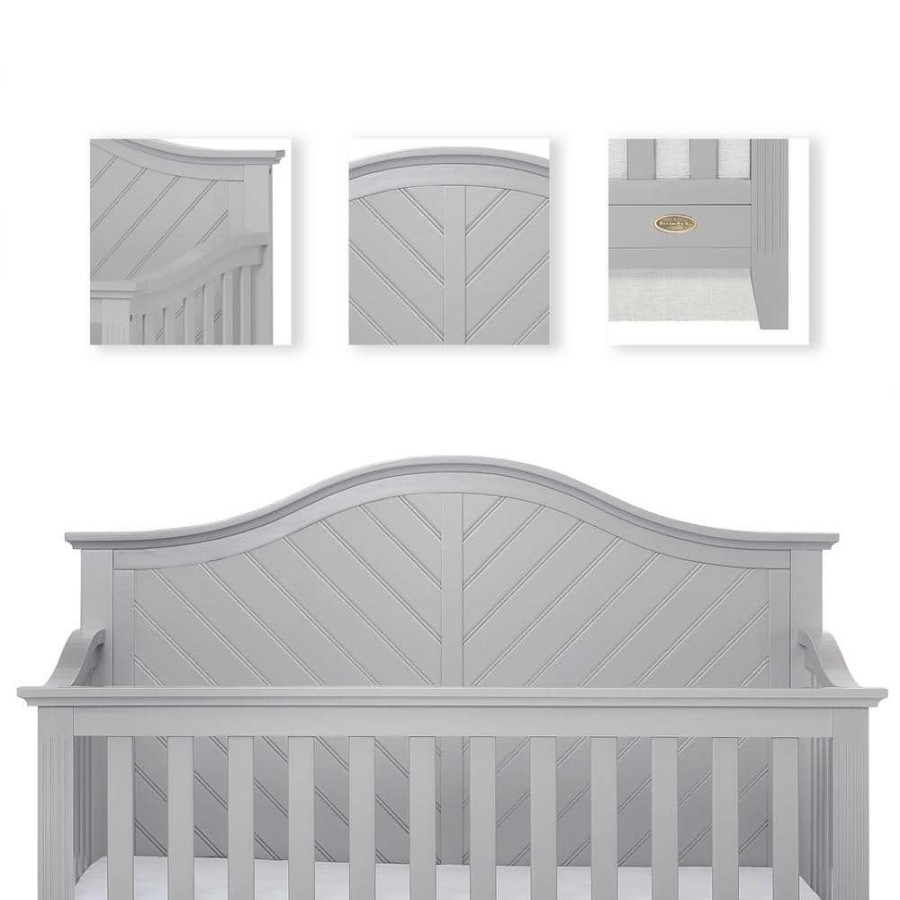 Online * Ella Pebble Grey 5-In-1 Convertible Crib By Dream On Me