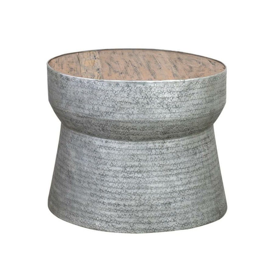 Hot * Natalia 23 In. Gray Medium Round Wood Coffee Table By East At Main