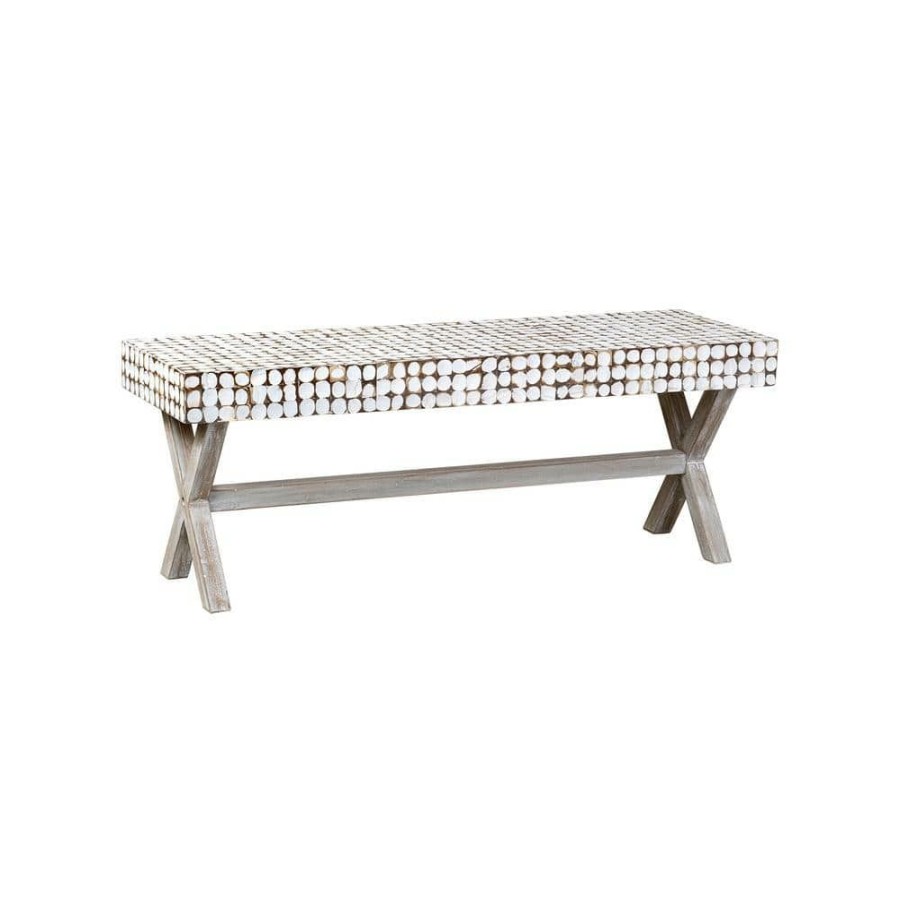 New * 47 In. X 16 In. X 18 In. Coco White Coconut Shell Wash Bench By East At Main