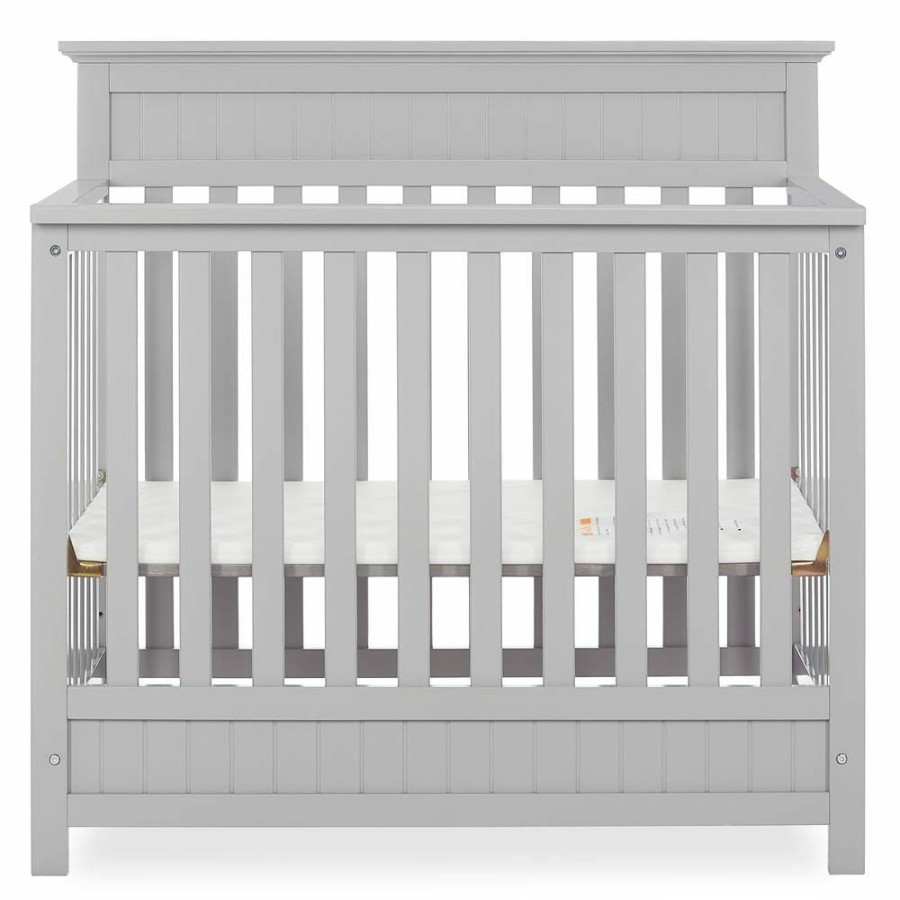 Best * Harbor 4-In-1 Pebble Grey Convertible Mini Crib By Dream On Me