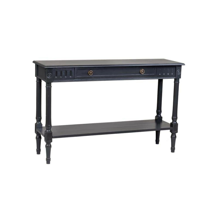 Wholesale * Evangeline 47 In. Black Rectangle Bayur Wood Console Table With Drawers By East At Main