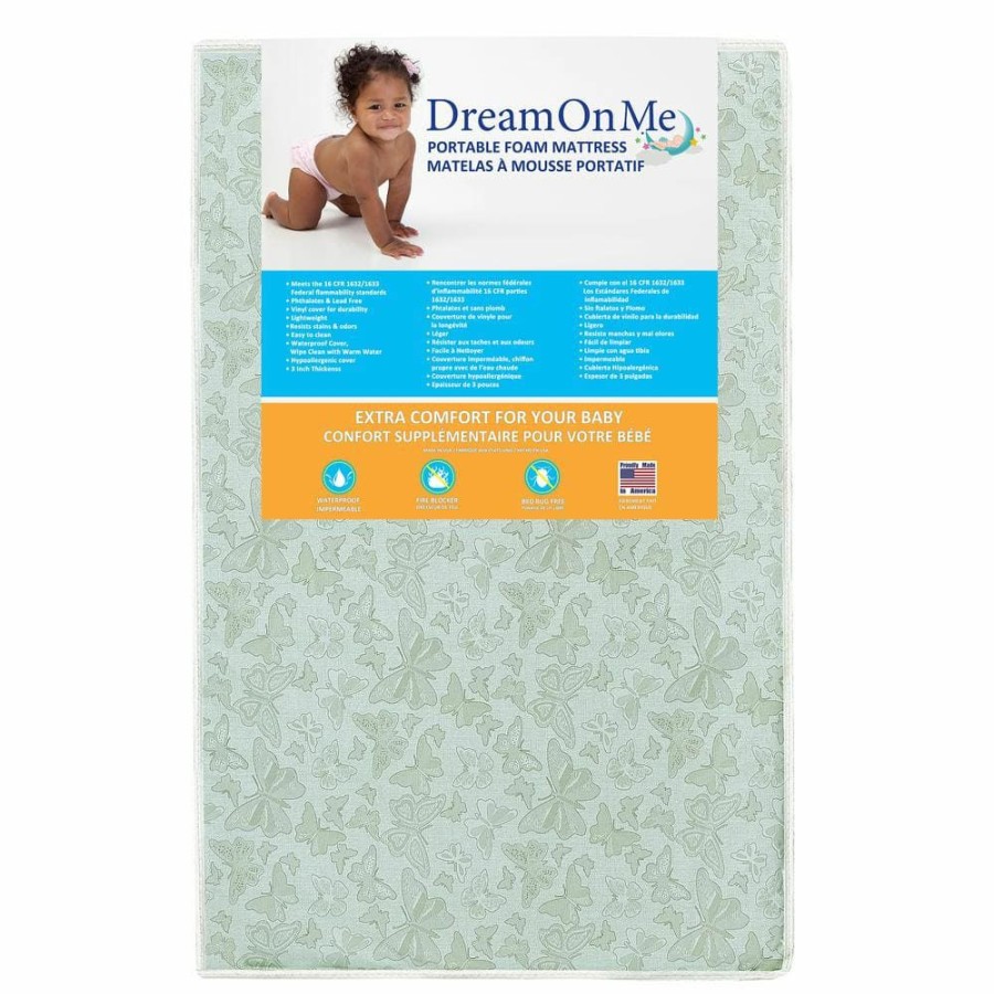 Hot * 3 2-Sided, Portable Mini Crib Foam Mattress By Dream On Me