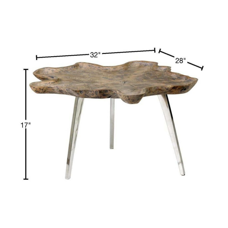 Wholesale * Adriana 32 In. Gray Medium Specialty Wood Coffee Table With Live Edge By East At Main