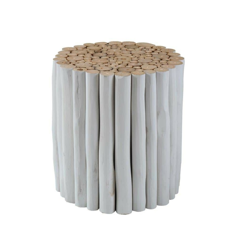 Clearance * Katherine White Teak Accent Table By East At Main