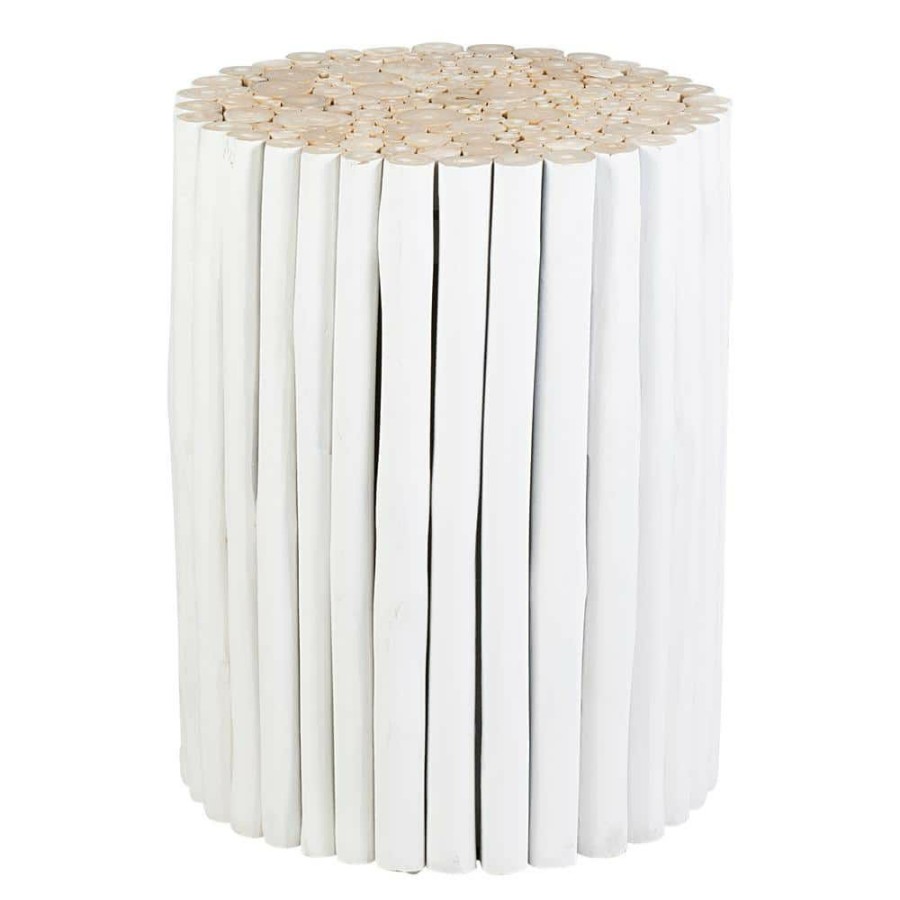 Clearance * Katherine White Teak Accent Table By East At Main