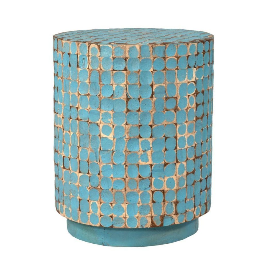 Wholesale * Brillion 18.5 Blue Coconut Shell Accent Table By East At Main