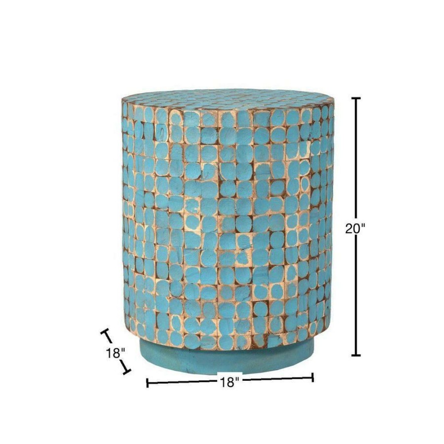 Wholesale * Brillion 18.5 Blue Coconut Shell Accent Table By East At Main