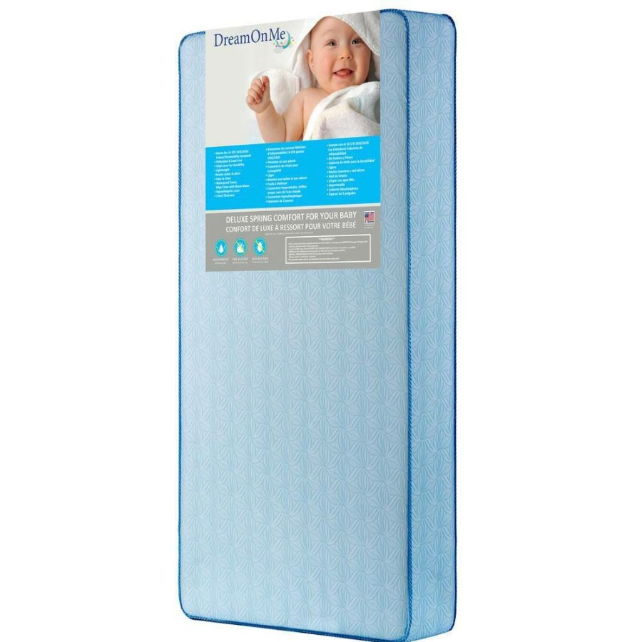 Wholesale * Moonlight Blue Crib And Toddler 130 Coil Mattress By Dream On Me