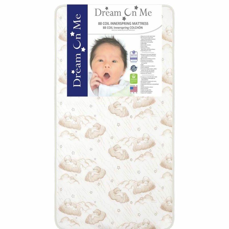 Best * 5 80 Coil Brown Spring Crib And Toddler Bed Mattress Reversible Design By Dream On Me