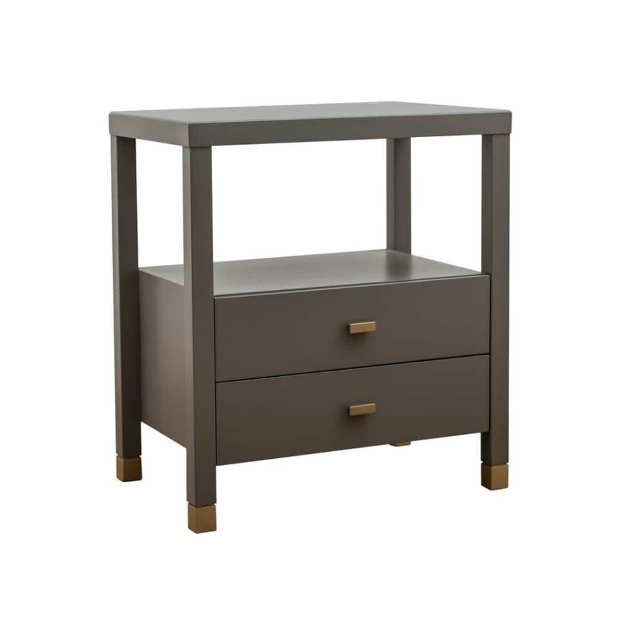 Online * Hooper Gray 2 Drawer Accent Side Table Large By East At Main