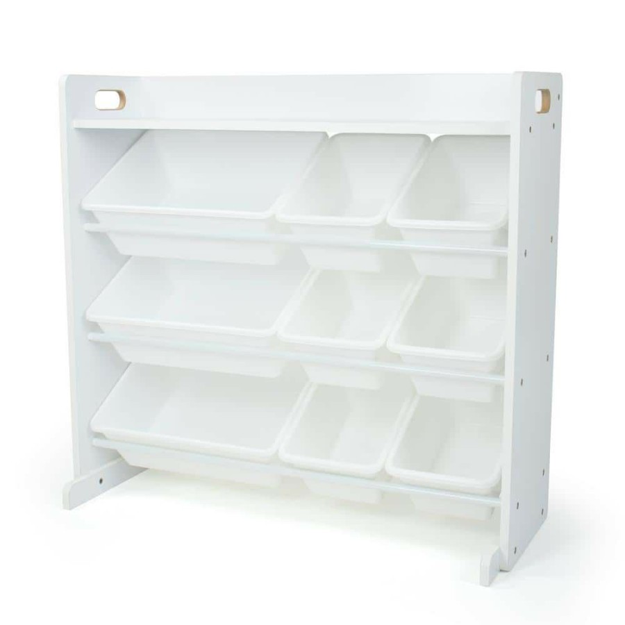 Best * Cambridge 31.3 In. H White Toy Storage Organizer With Shelf And 9 Storage Bins By Humble Crew