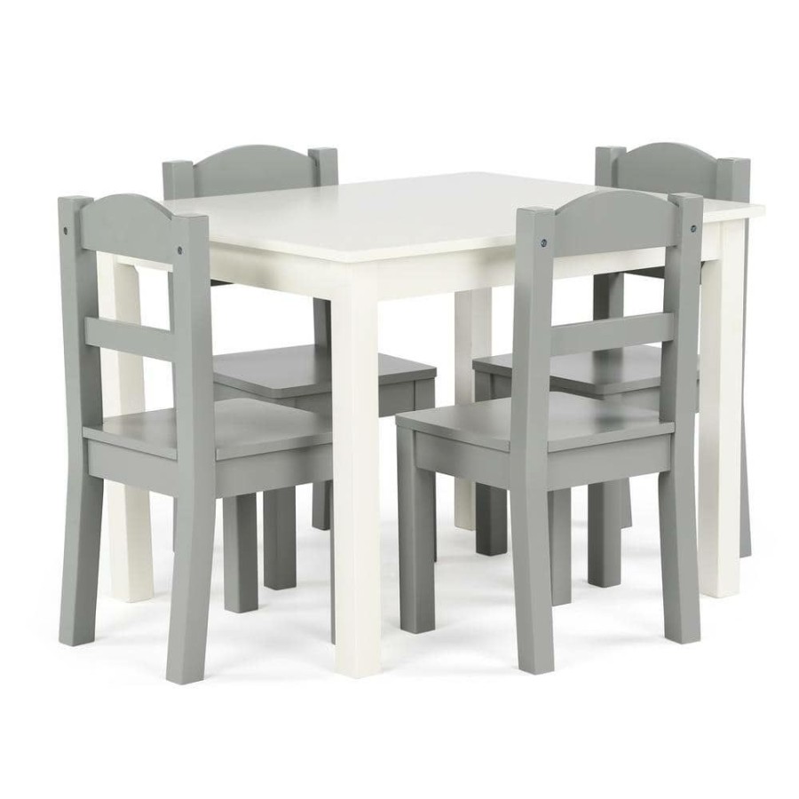 Wholesale * Springfield 5-Piece White/Grey Kids Table And Chair Set By Humble Crew