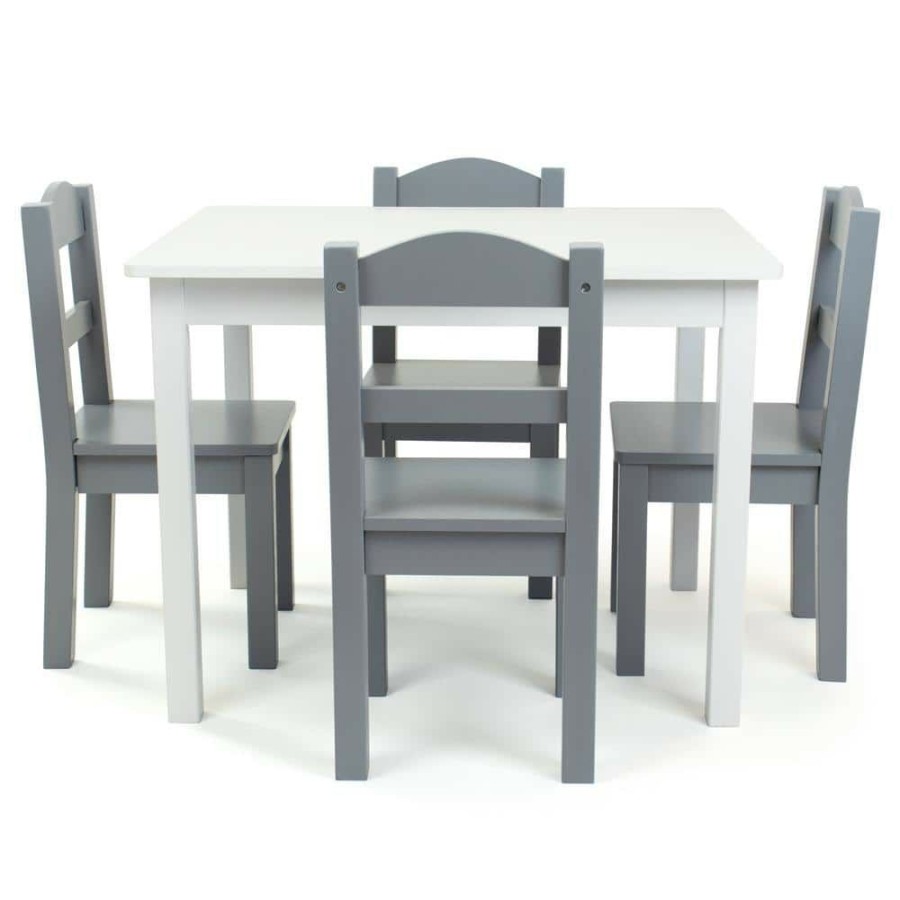 Wholesale * Springfield 5-Piece White/Grey Kids Table And Chair Set By Humble Crew