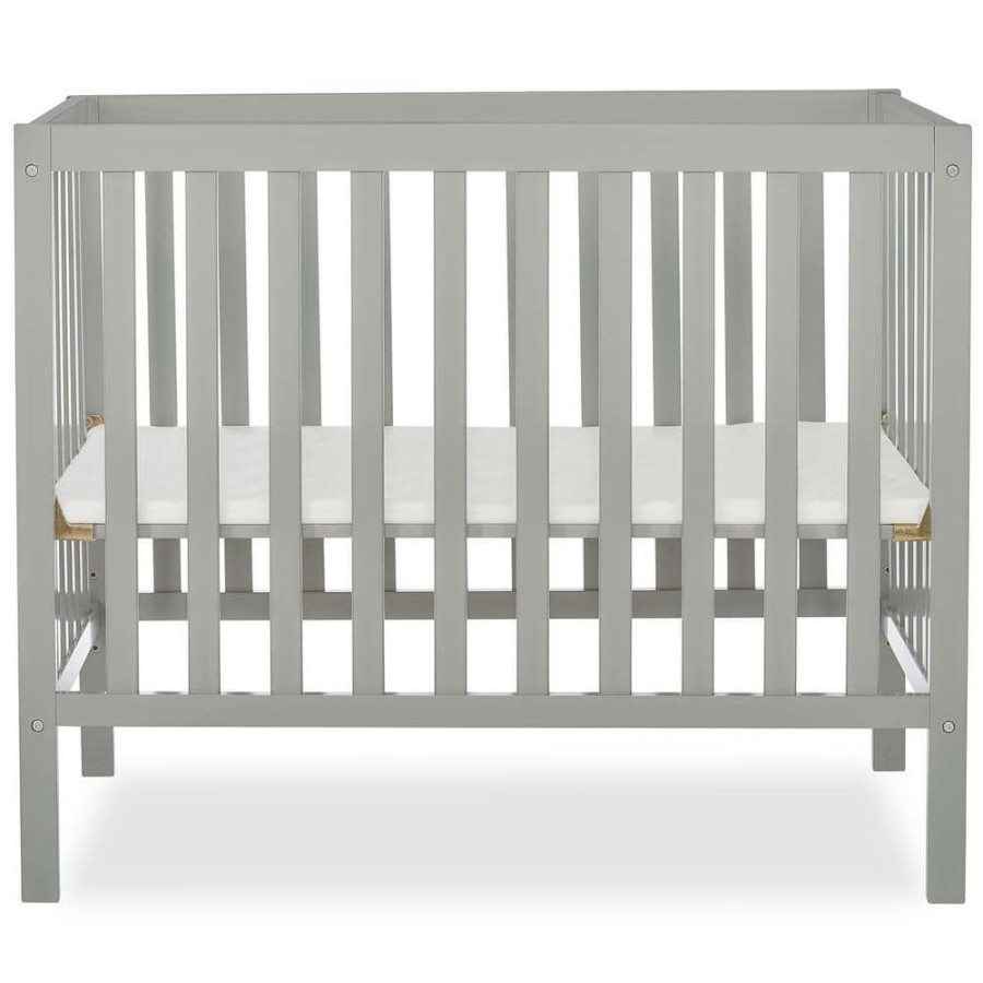 New * Edgewood 4-In-1 Cool Grey Convertible Mini Crib By Dream On Me