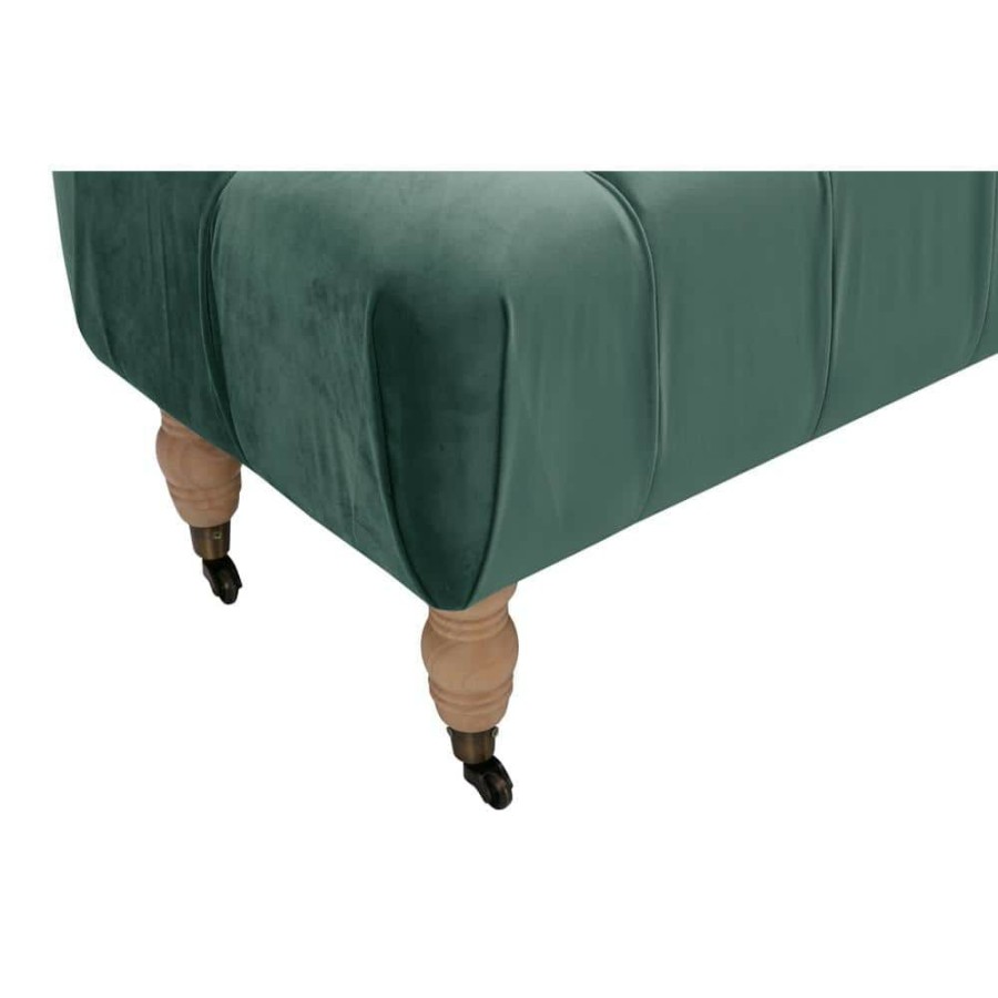 Hot * Dhruv Hunter Green Bench Upholstered Velvet By Shabby Chic