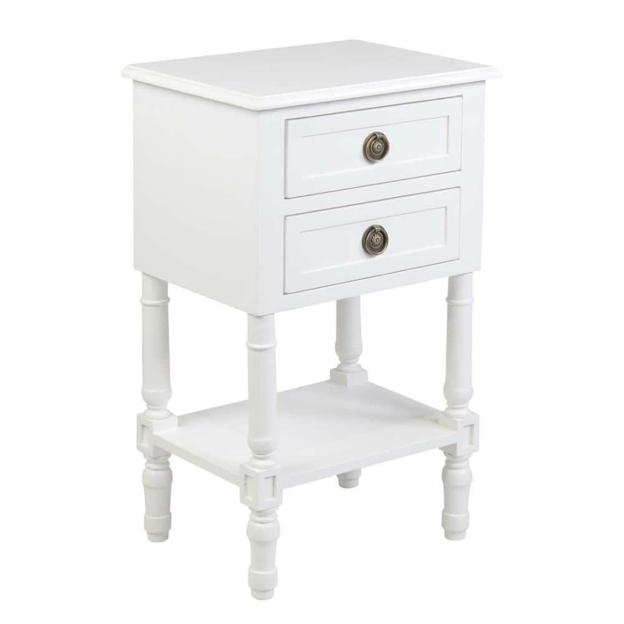 Clearance * White Nova Bedside Table By East At Main