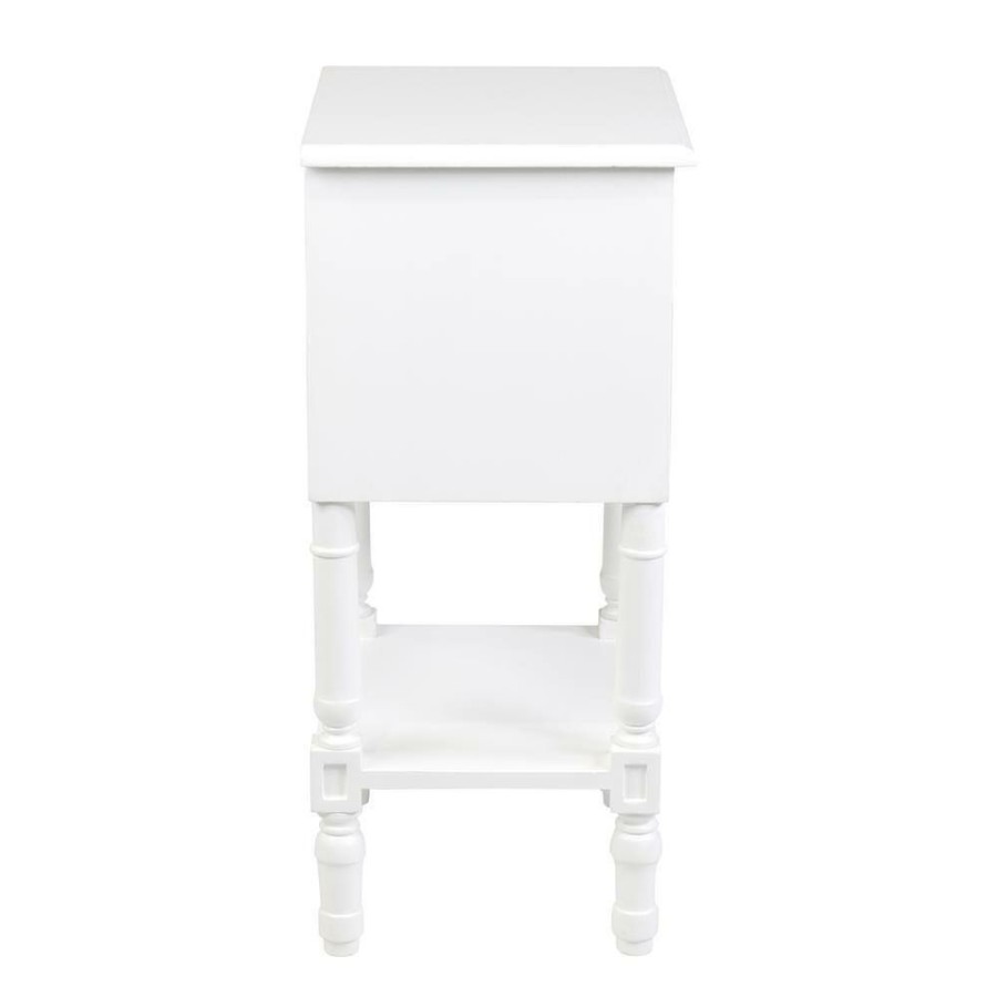 Clearance * White Nova Bedside Table By East At Main