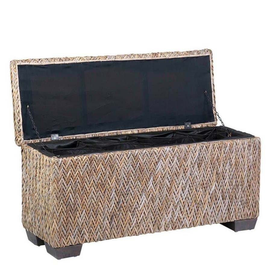 Clearance * Natural Handwoven Rattan Bench (39 X 14 X 18) By East At Main