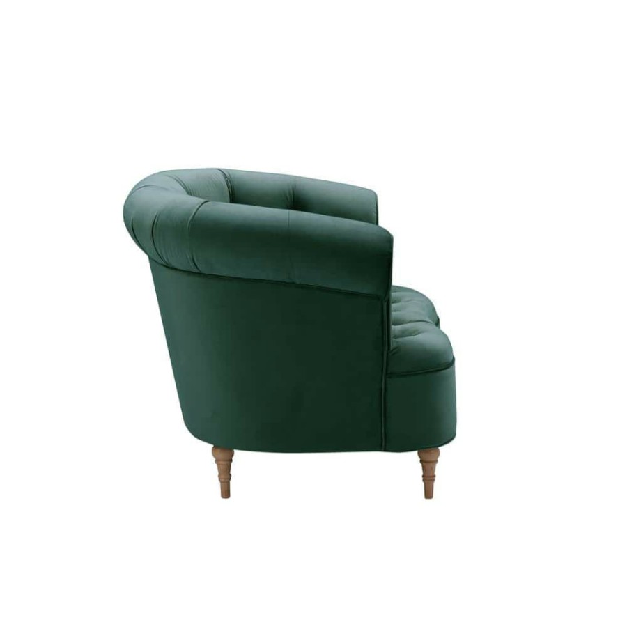 Online * Ismail Hunter Green Accent Chair Upholstered Button Tufted Velvet By Shabby Chic