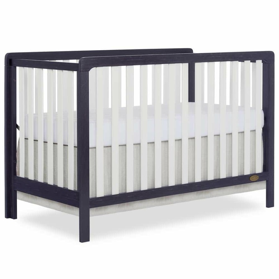 Best * Ridgefield Ii White And Wires Brushed Navy 5-In-1 Convertible Crib By Dream On Me