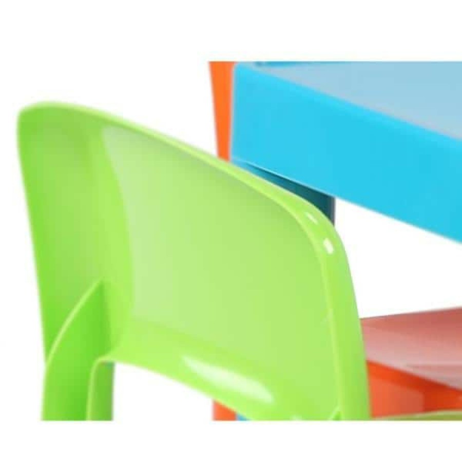 Best * Playtime 5-Piece Aqua Kids Plastic Table And Chair Set By Humble Crew