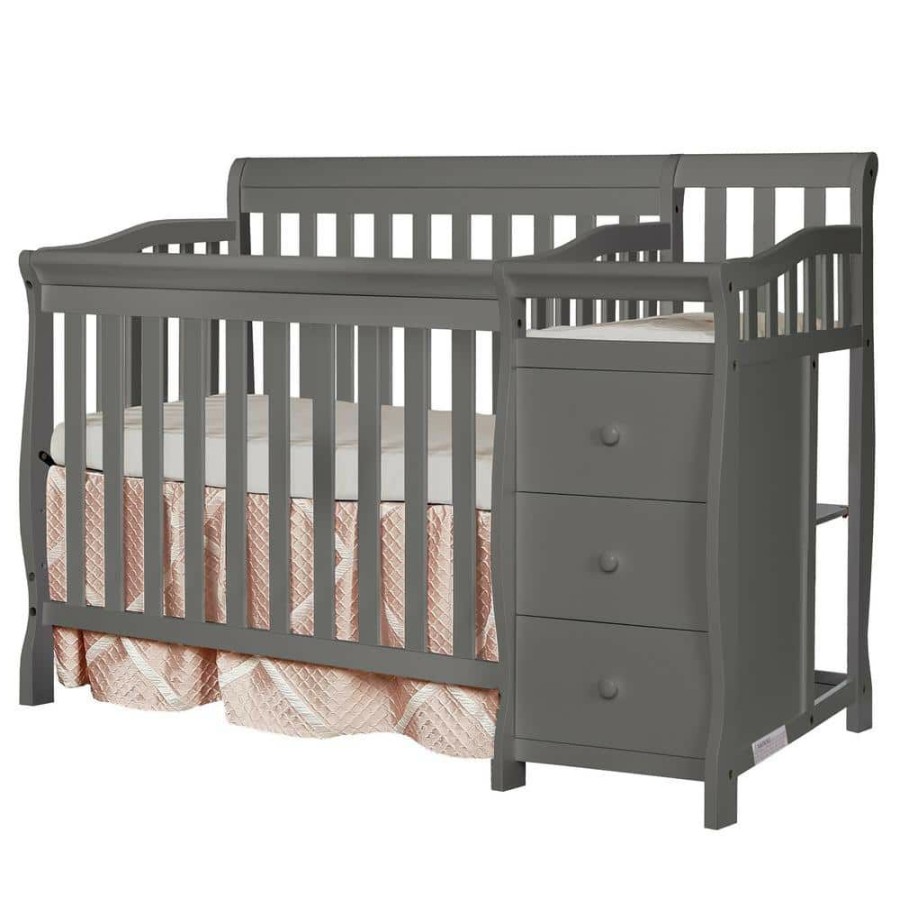 Online * Jayden 4-In-1 Steel Grey Mini Convertible Crib And Changer By Dream On Me