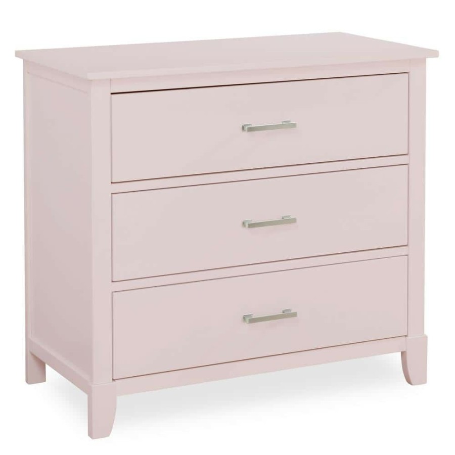 Clearance * Universal Blush Pink 3-Drawers Chest I Kids Dresser I 3-Drawers Dresser I Mid Century Modern By Dream On Me