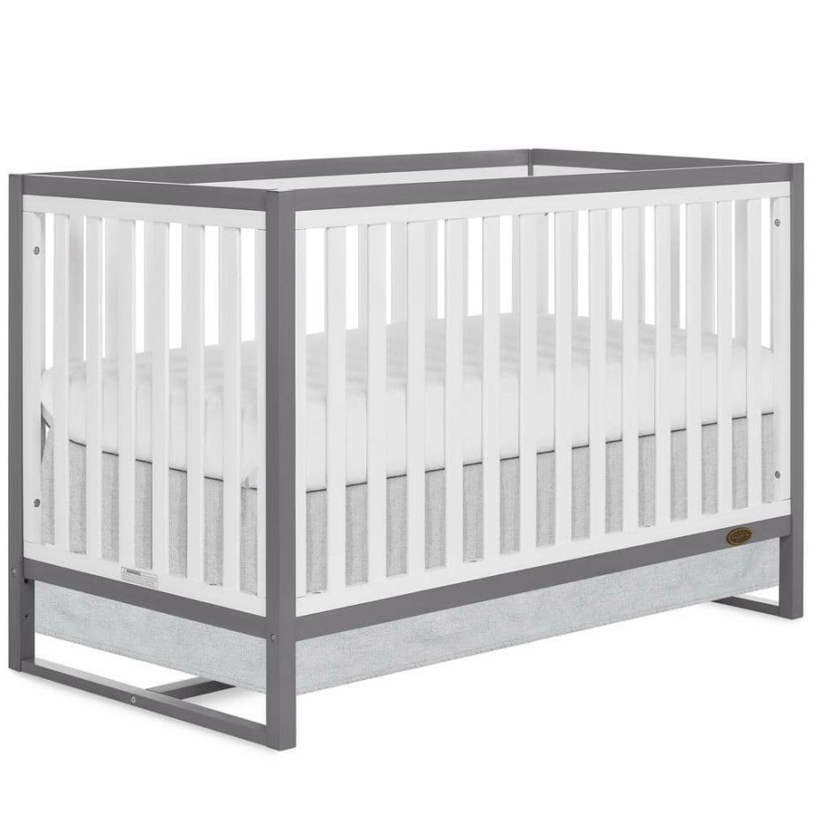 Clearance * Arlo 5-In-1 Steel Grey And White Convertible Crib By Dream On Me