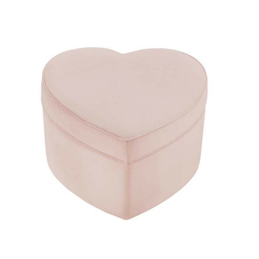 Wholesale * Oskar Blush Ottoman Upholstered Velvet 33 L X 32.3 W X 19.6 H By Shabby Chic