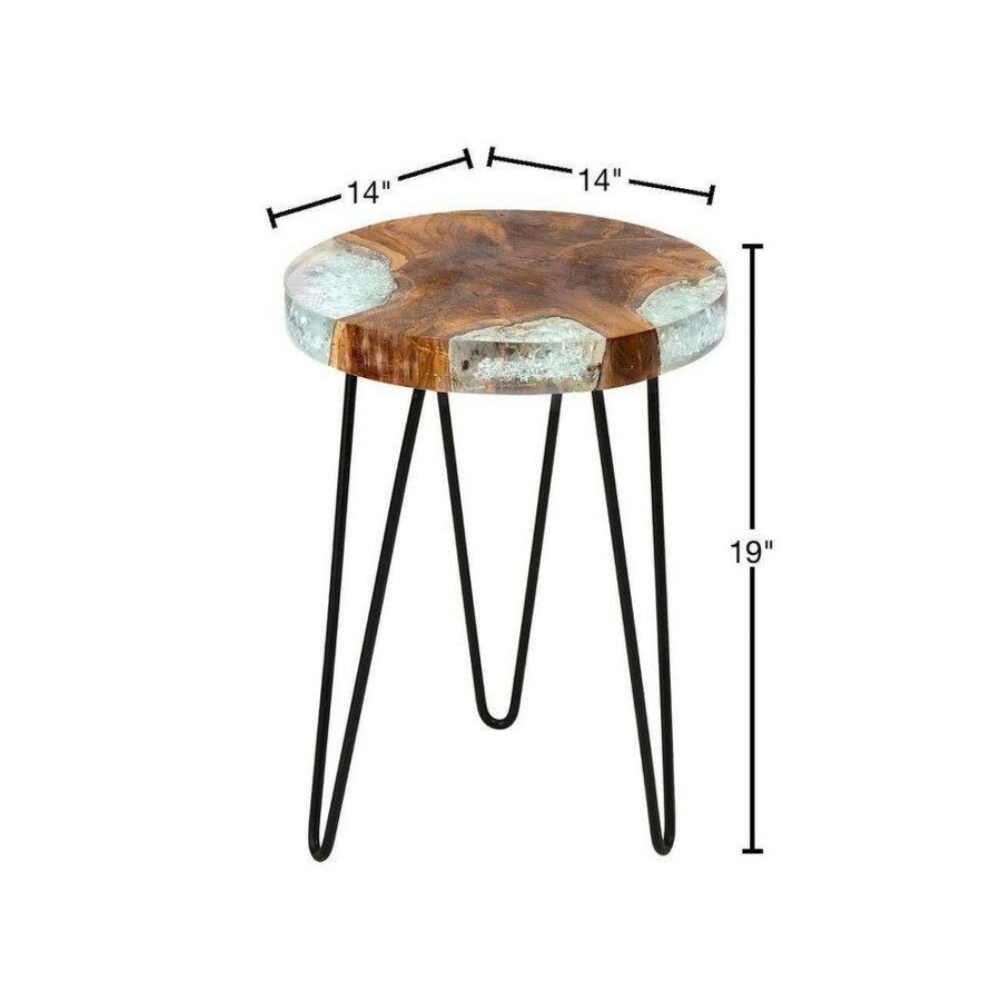 Clearance * Menlo 19 In. Brown Teak Accent Table By East At Main