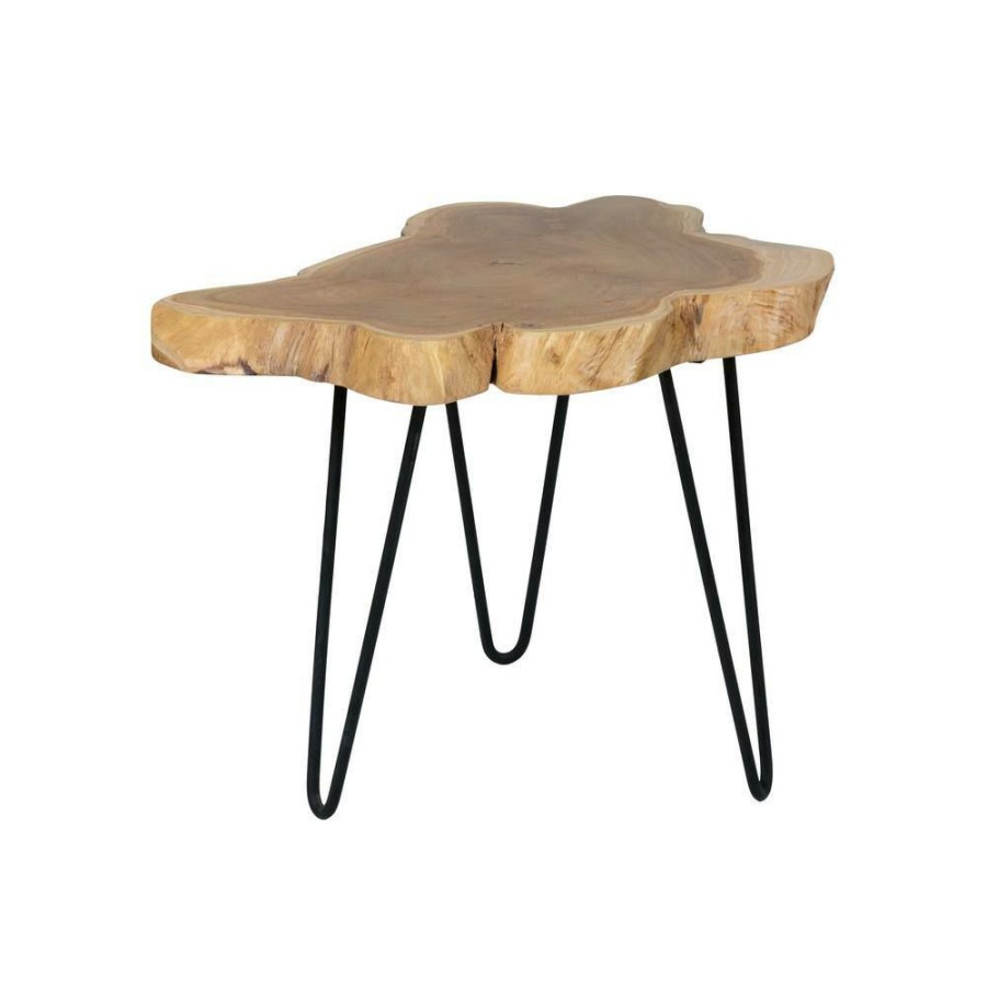 New * Lovilla 20 In. Brown Teak Accent Table By East At Main