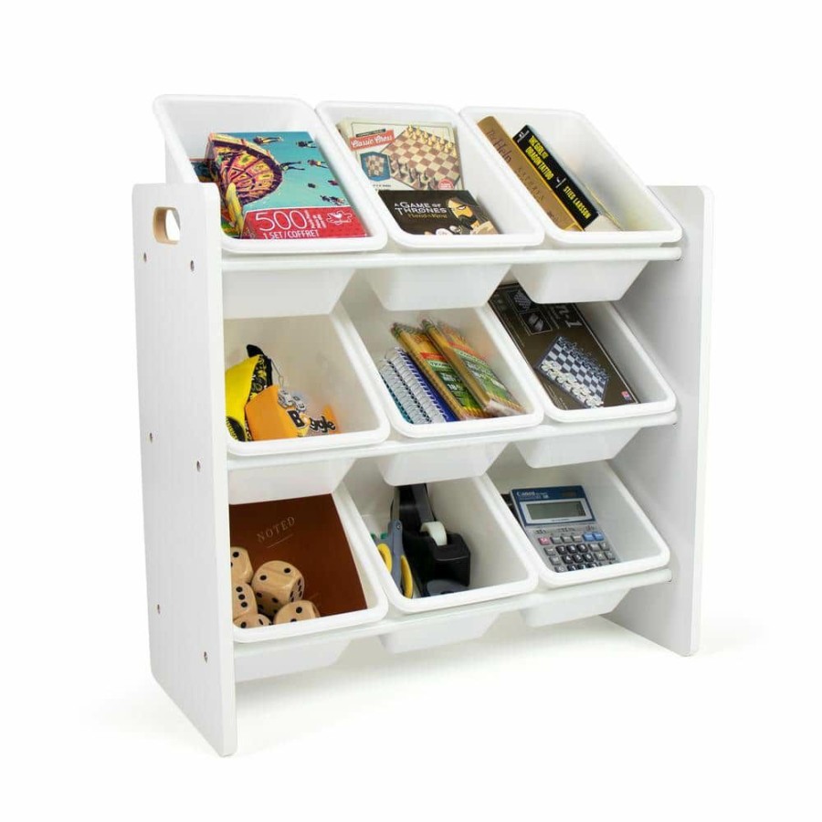 Online * Cambridge White Toy Organizer With 9 Storage Bins, 23.62 In. H X 25.79 In. W X 11.02 In. D By Humble Crew